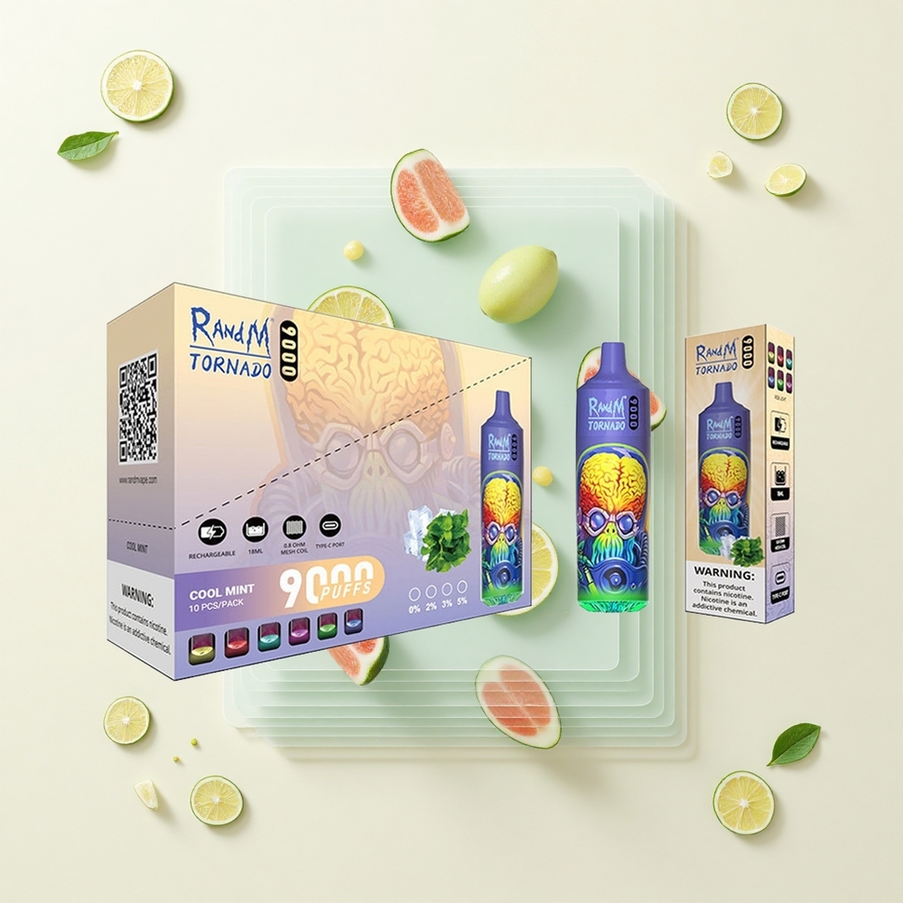 RandM Fumot Tornádo 9000 Pufov Jednorázová Vape Chladivá Mäta