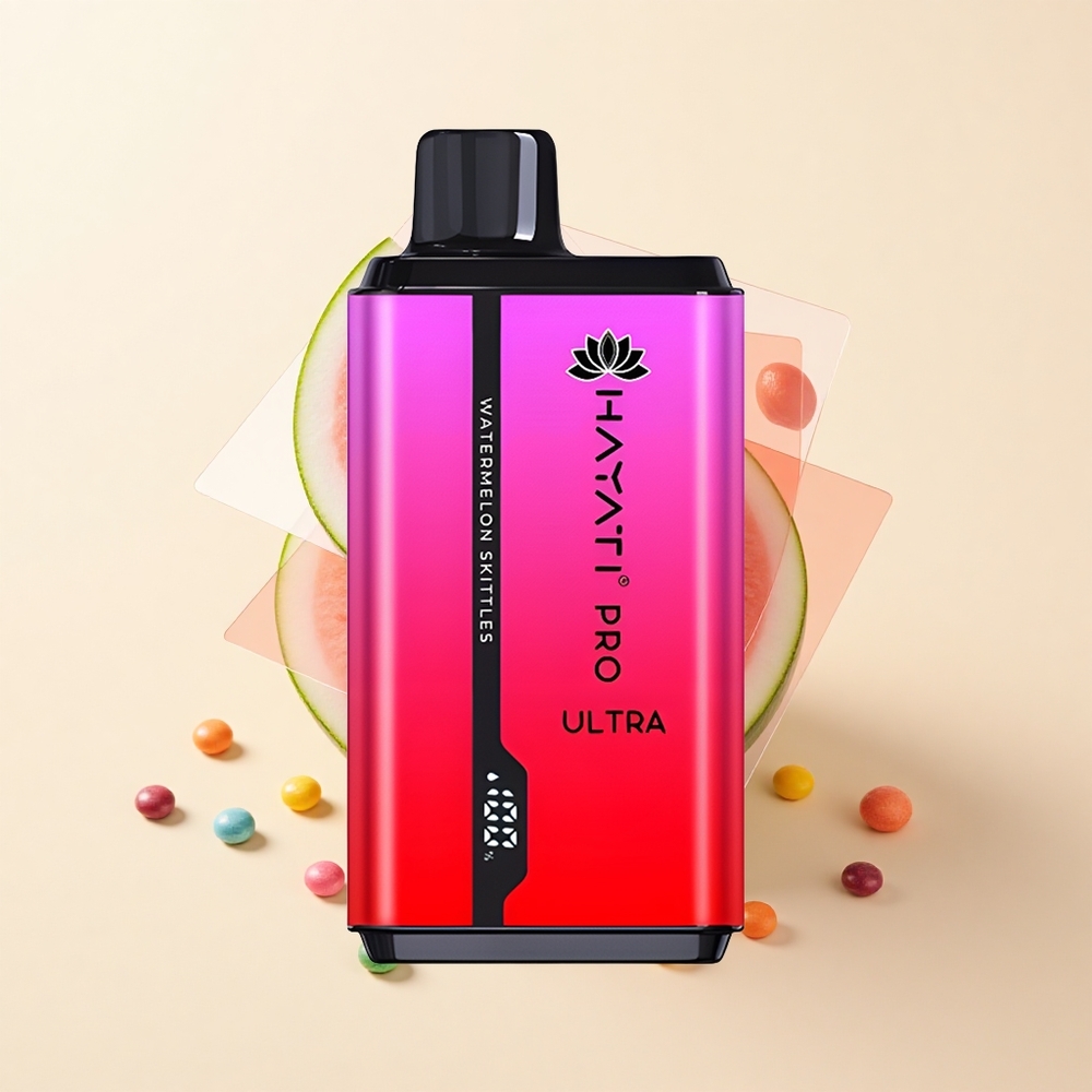Hayati Pro Ultra 15000 Pufov Jednorázová E-Cigareta Vodný Melón Skittles 850mAh 24ml 2% 49 Príchutí