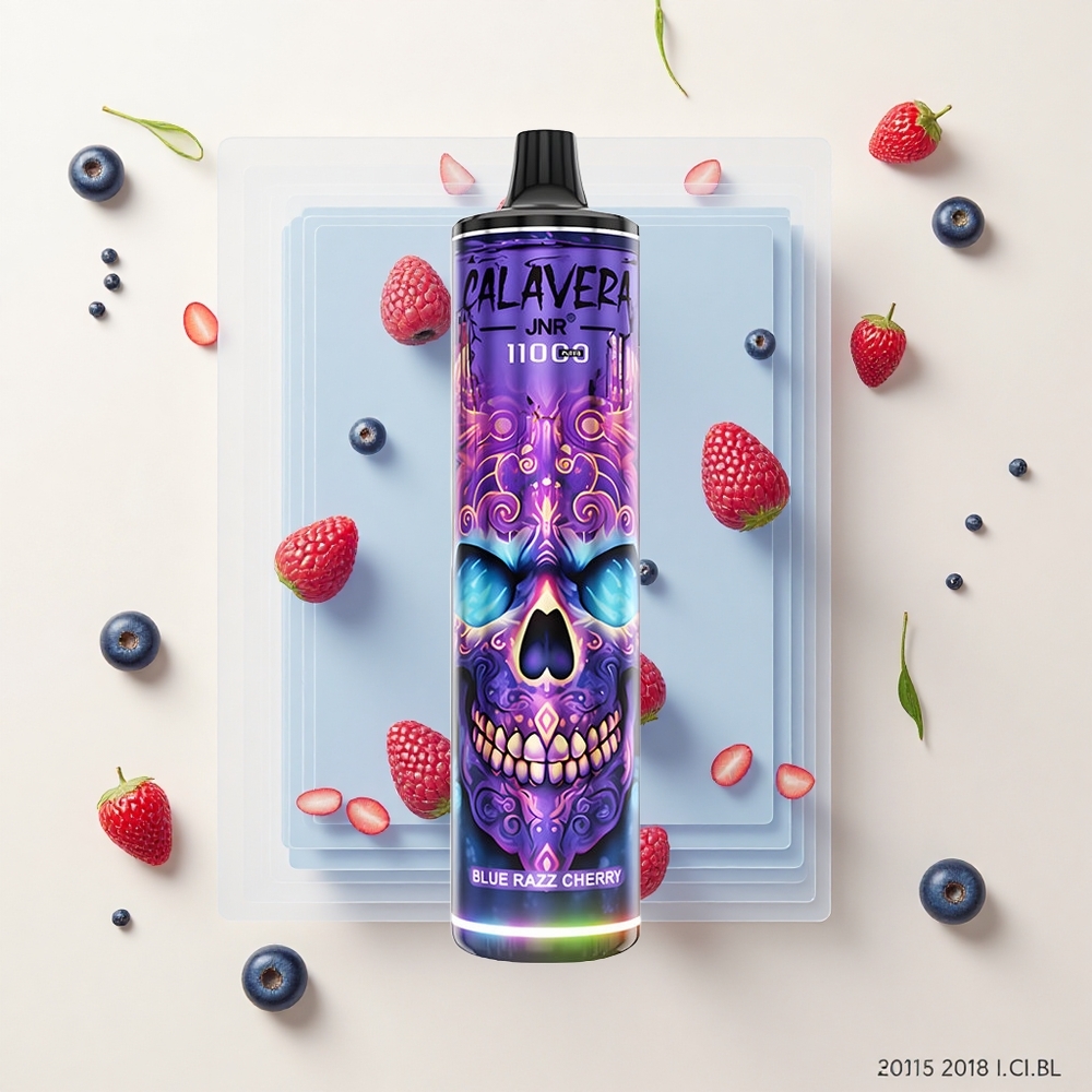 JNR Calavera 11000 Púfov Typ-C 850mAh 21ml 1.0ohm Mriežka Modrá Malina Čerešňa