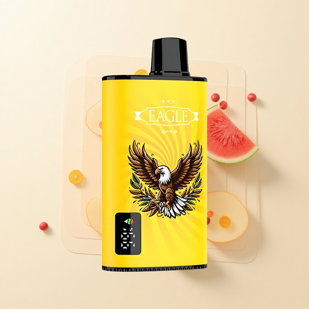 JNR EAGLE Smart 23000 Puf Digitálny Prúdový Cievka 1.0ohm Nastaviteľný Prietok Vzduchu Batéria 750mAh Typ-C 25ml Broskyňa Mangovica Vodný Melón 2% Nikotín