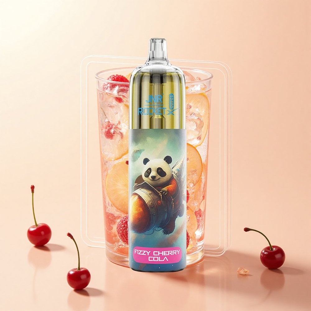 JNR Rocket-X 12400 Pufy Jednorazové Vape Fizzový Čerešňový Kolový Nápoj s RGB, 25ml, 5% Nikotínu