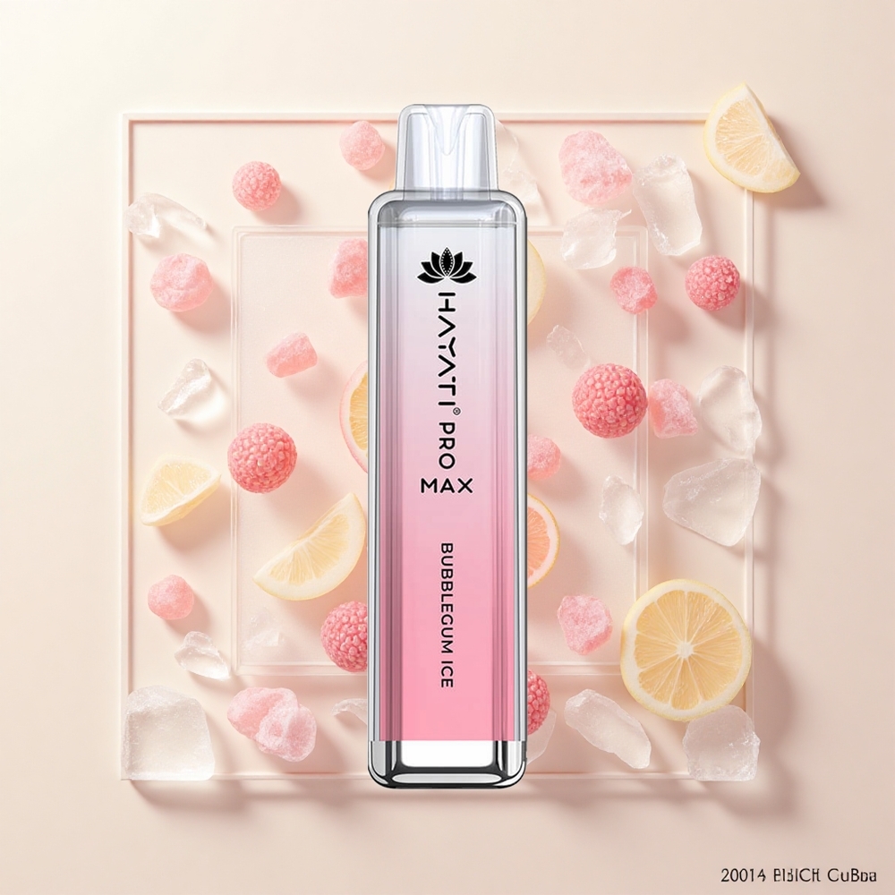Hayati Pro Max 4000 Puffs Disposable Vape Bubblegum Ice 2 5 Nikotín 1400mAh Batéria 2ml/10ml Nádrž