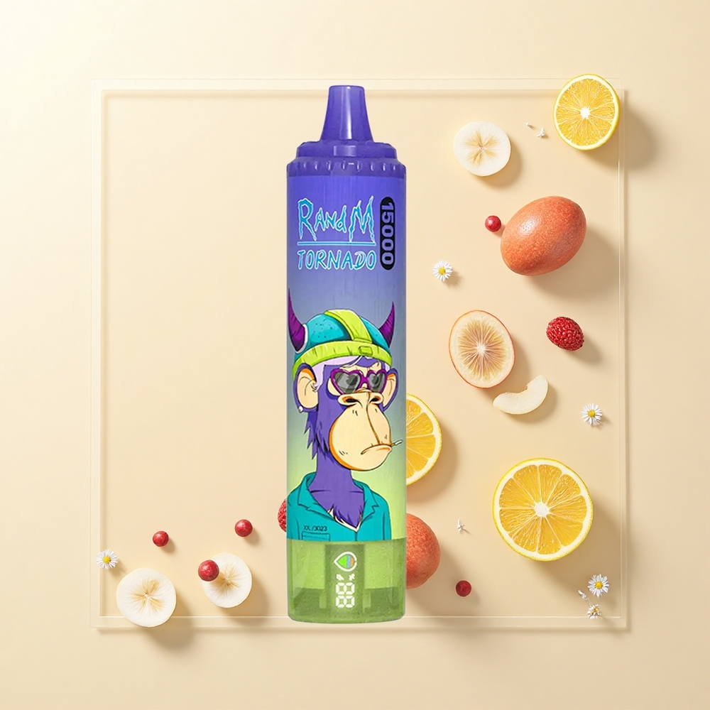 RandM Fumot Tornado 15000 Pufov Jednorazové Vape Vimto 25ml 850mAh Mesh 09 Ohm Typ-C LCD