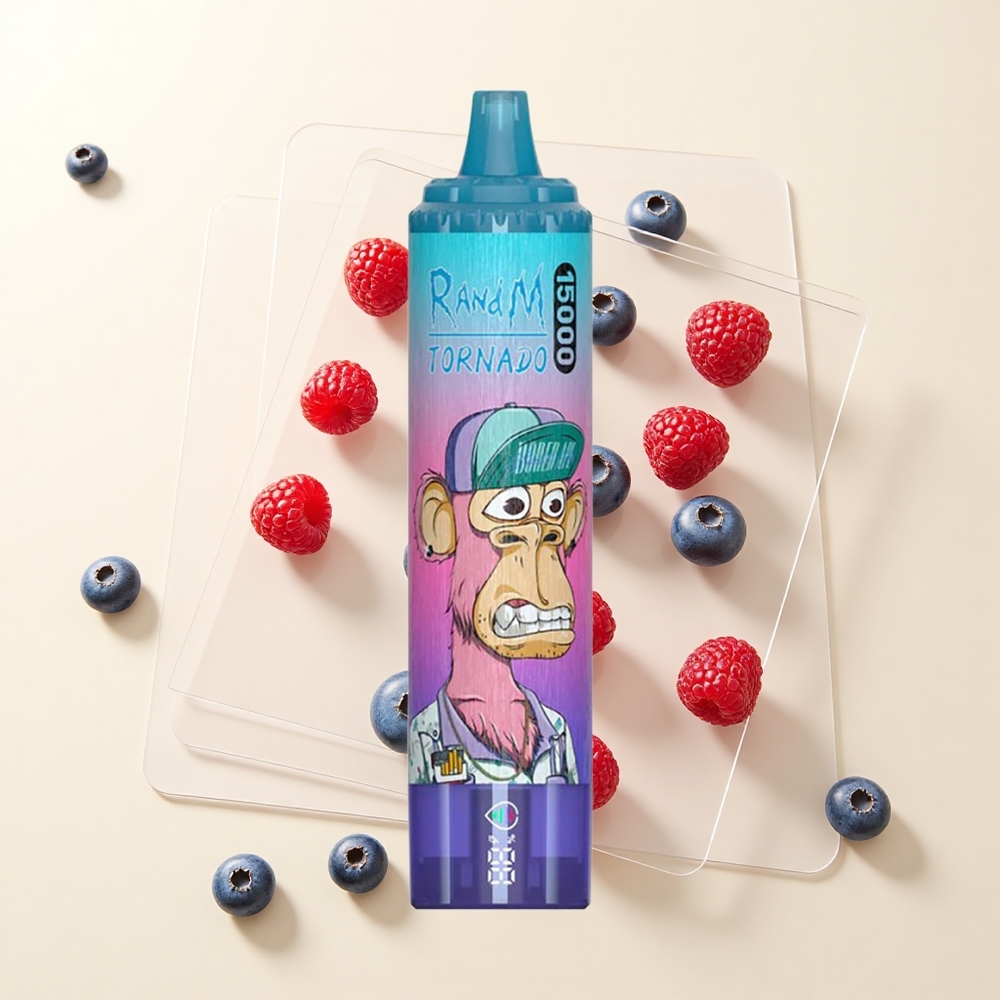 RandM Fumot Tornado 15000 Pufov Jednorazové Vape Čučoriedka Malina