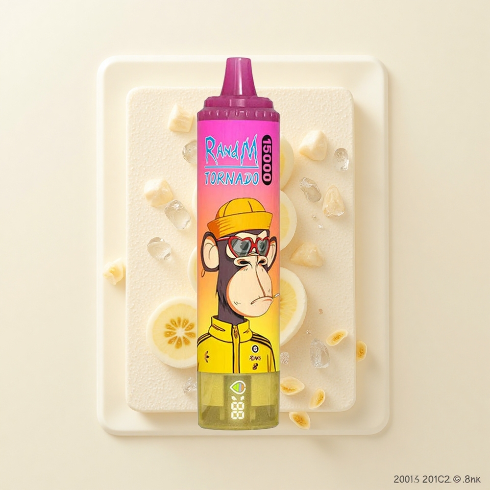 RandM Fumot Tornado 15000 Púfov 25ml 850mAh LCD Typ-C Banánový ľad