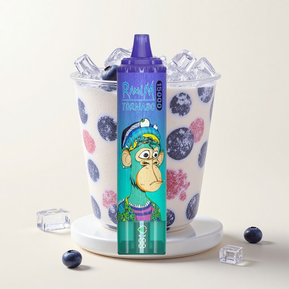 RandM Fumot Tornado 15000 Púfov Jednorázová Vape Čučoriedka s Mätou 25ml 850mAh Mesh 09 Ohm LCD Typ-C