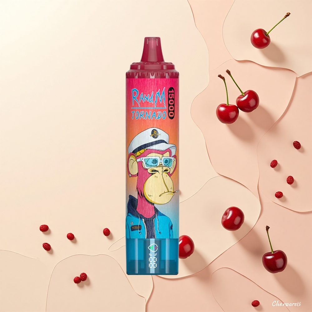 RandM Fumot Tornado 15000 Púfov LCD USB-C 25ml Čerešňa