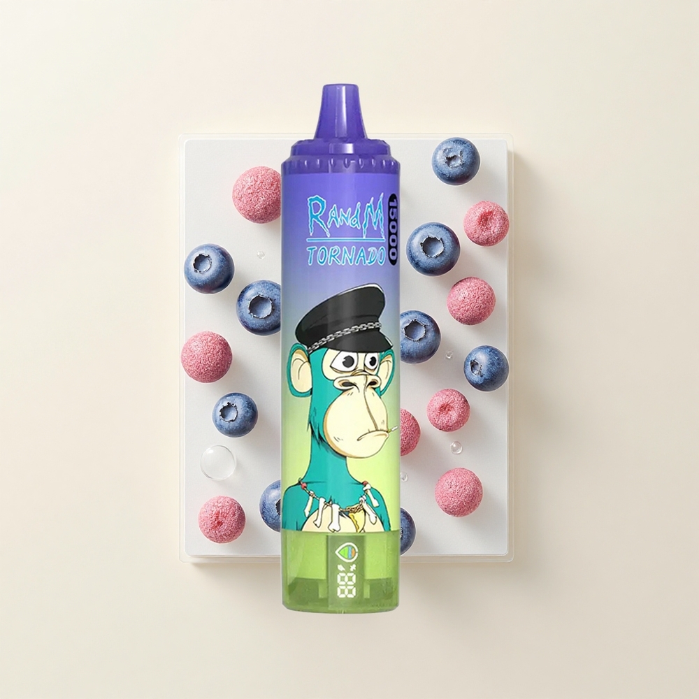 RandM Fumot Tornado 15000 Púfov USB-C LCD 25ml 850mAh Čučoriedková žuvačka