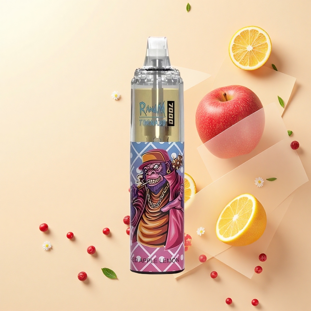 RandM Fumot Tornado 7000 Puf 14ML 850MAH Mesh TypC RGB Červené Jablko Citrón