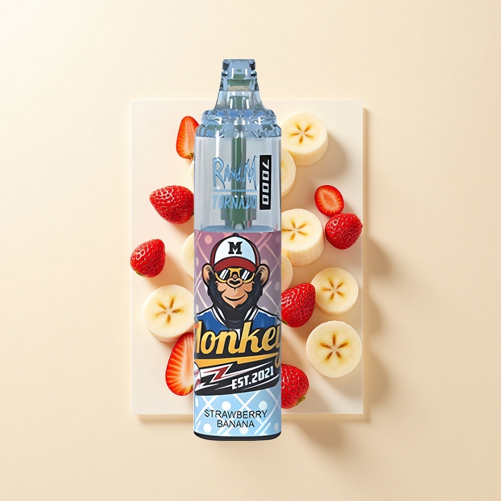 RandM Fumot Tornado 7000 Pufov 14ML 850MAH Mesh Coil Type-C RGB Banán Jahoda