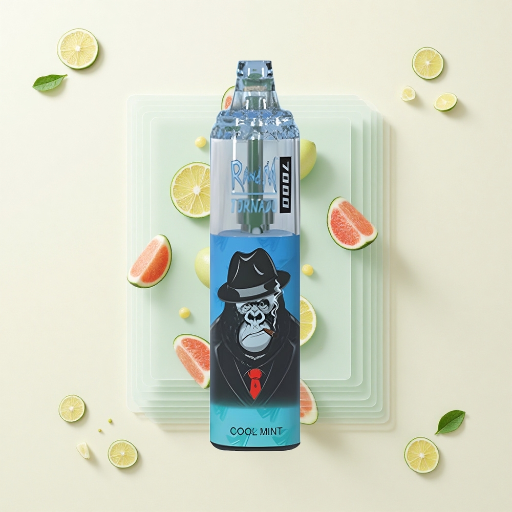 RandM Fumot Tornado 7000 Pufov 14ML 850MAH Mriežka Typ-C RGB 0-5 Nikotín Vzduchovo Nastaviteľné Cool Mätový