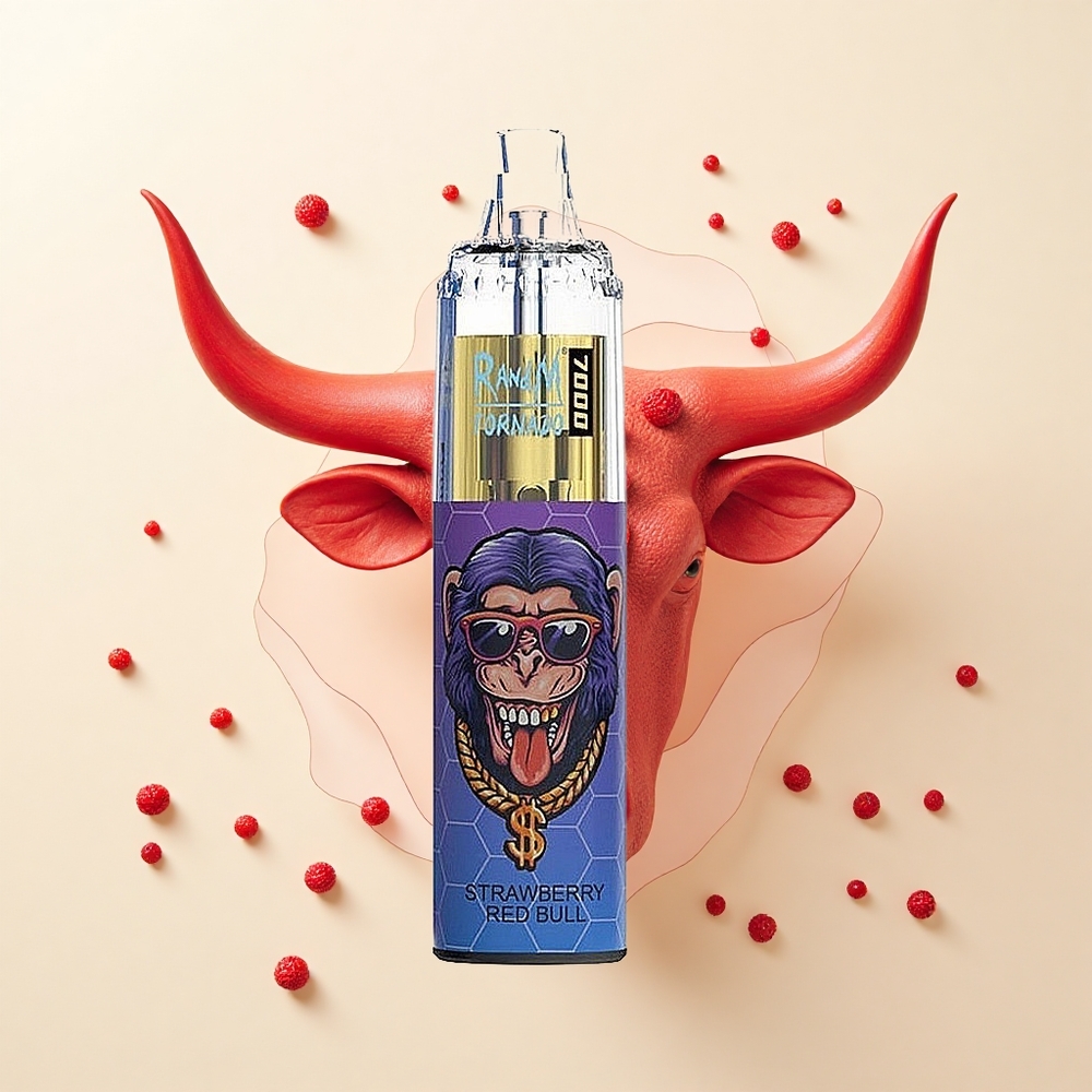 RandM Fumot Tornado 7000 Pufov 14ML 850MAH Typ-C RGB Jahoda Red Bull