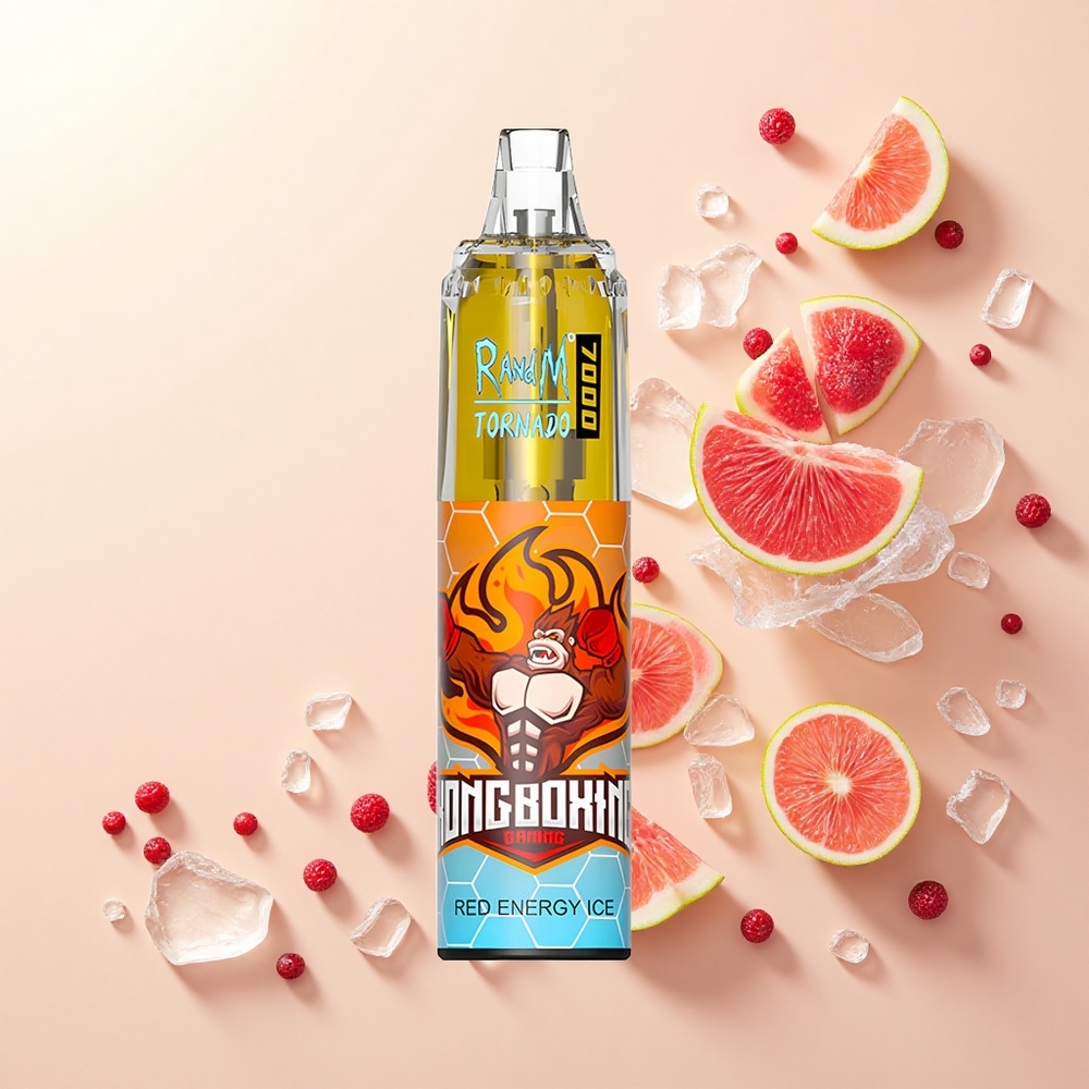 RandM Fumot Tornado 7000 Pufov 14ML 850MAH Typ-C RGB Červená Energy Ice