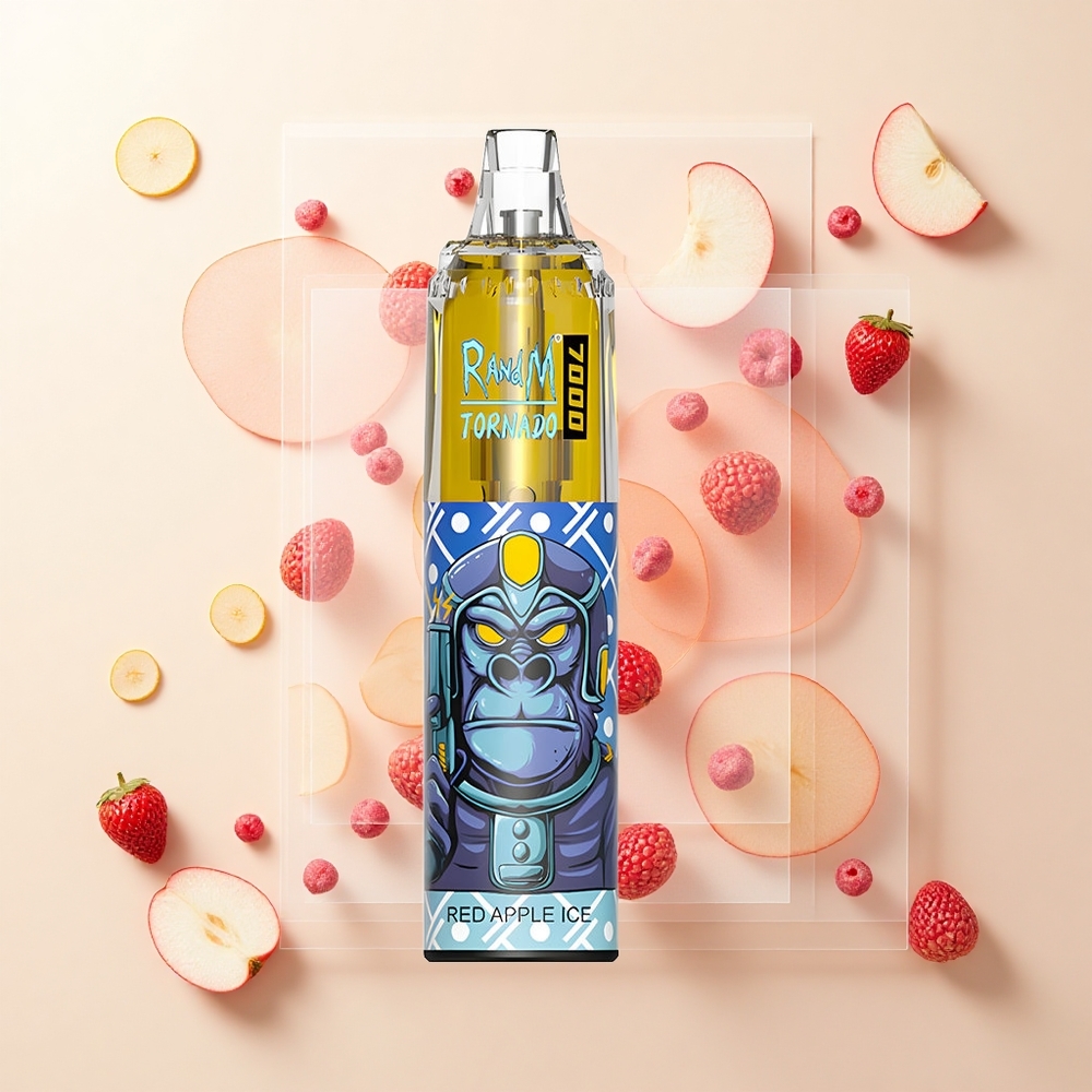 RandM Fumot Tornado 7000 Púfov 14ML 850MAH Mesh Type-C RGB Červené Jablko Ľad