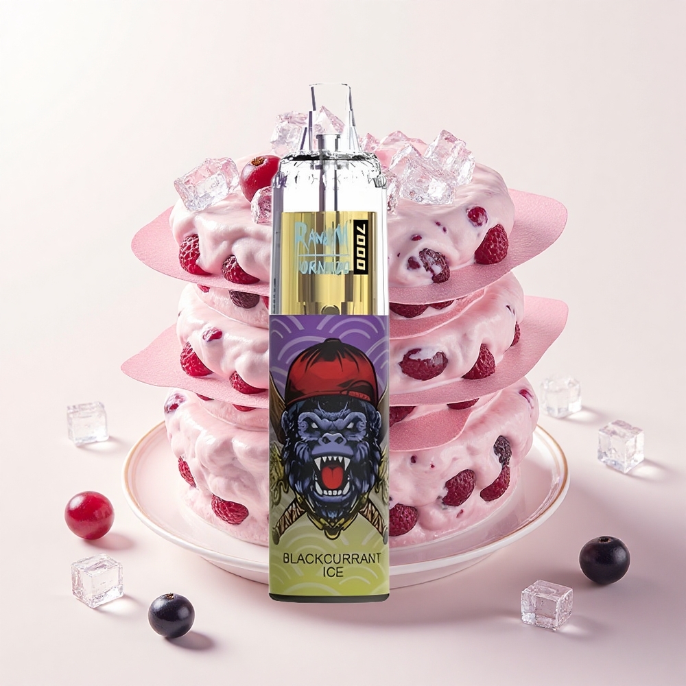 RandM Fumot Tornado 7000 Púfov 14ML 850MAH Mesh Type-C RGB Čierna Ríbezľa Ľad